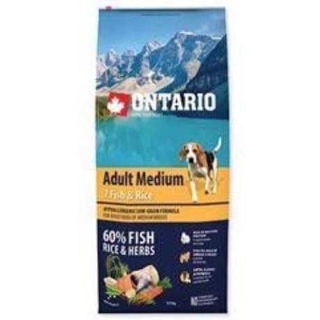 ONTARIO Dog Adult Medium Fish & Rice 2 x 12kg