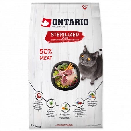 ONTARIO Cat Sterilised Lamb 6,5kg