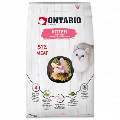 ONTARIO Cat Kitten Chicken 6,5kg
