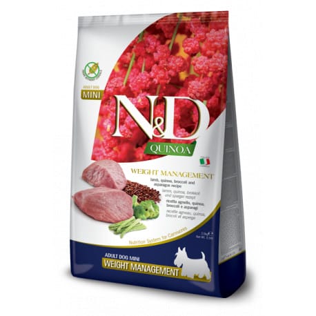 N&D Quinoa DOG Weight Management Lamb Adult Mini 2,5kg