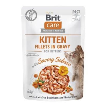 Brit Care Cat Fillets in Gravy Kitten Savor.Salmon 85g