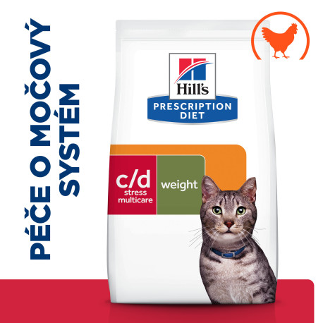 Hill's PD Cat C/D Multicare Urinary Stress+Metabolic Struvite/Oxalate&Obesity 8kg