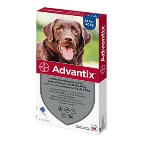 Advantix Spot On 1x4ml pro psy nad 25kg (1 pipeta)