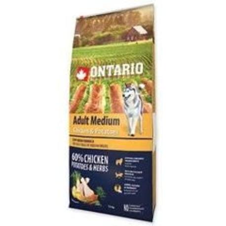 ONTARIO Dog Adult Medium Chicken&Potatoes&Herbs 12kg