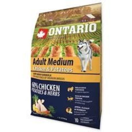 ONTARIO Dog Adult Medium Chicken&Potatoes&Herbs 2,25kg