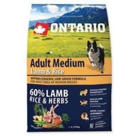 ONTARIO Dog Adult Medium Lamb & Rice & Turkey 2,25kg