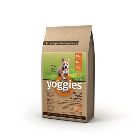 Yoggies Active 20kg kachna a zvěřina