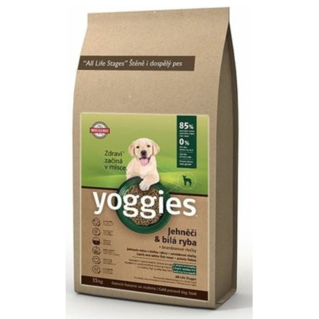 Yoggies Mini 15kg jehněčí a bílá ryba