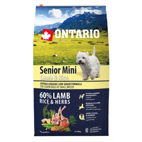 ONTARIO Dog Senior Mini Lamb & Rice 6,5kg
