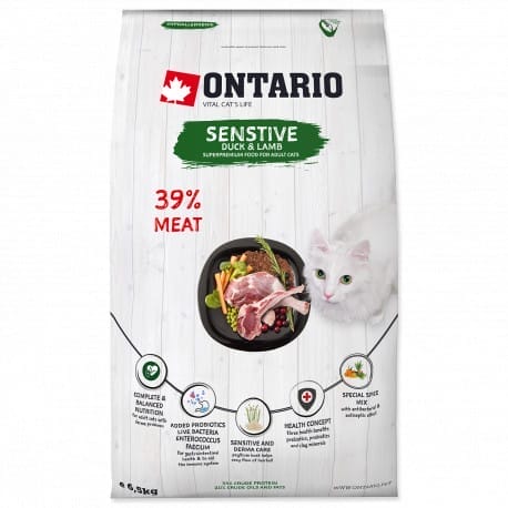Ontario Cat Sensitive/Derma 6,5kg NEW