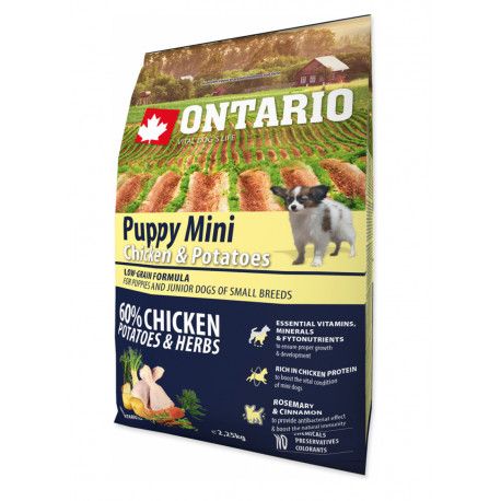 ONTARIO Dog Puppy Mini Chicken&Potatoes&Herbs 2,25kg