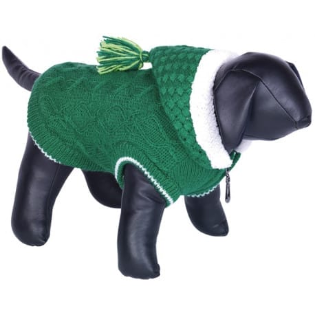 Nobby HILLA pletený teplý svetr pro psy zelená 20cm