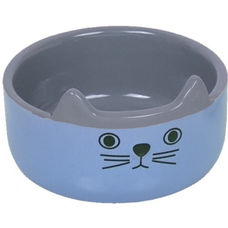 Nobby CAT FACE keramická miska pro kočky modro-šedá 13x4,5cm/0,16l