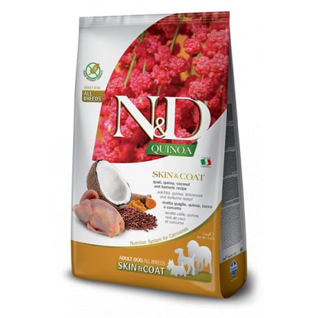N&D GF Quinoa DOG Skin&Coat Quail & Coconut 2,5kg