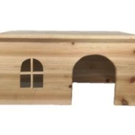 Dřevěný domek rovná střecha pro králíky 40x20x23cm TR