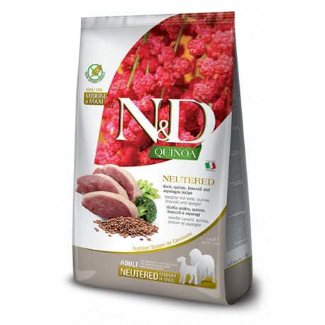 N&D Quinoa DOG Neutered Duck&Broccoli&Asp. 12kg