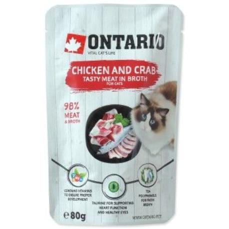 Ontario kaps. Cat Chicken and Crab in Broth 15x80g
