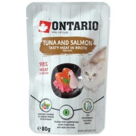Ontario kaps. Cat Tuna & Salmon in Broth 15x80g