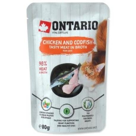 Ontario kaps. Cat Chicken and Codfish in Broth 15x80g