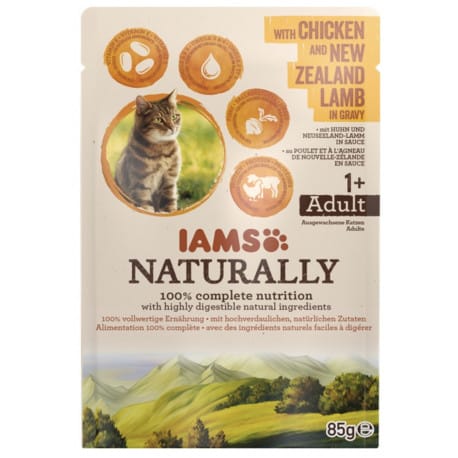 IAMS CAT kaps. Naturally jehněčí v omáčce 85g dárek