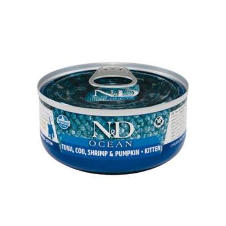 N&D CAT OCEAN Kitten Tuna & Cod & Shrimp & Pumpkin 70g