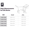 Vesta plavací Hurtta Life Savior ECO rakytník.20-30kg - velikostní tabulka