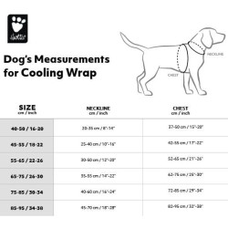 Vesta chladící Hurtta Cooling Wrap 65-75 kurkumová - velikostní tabulka