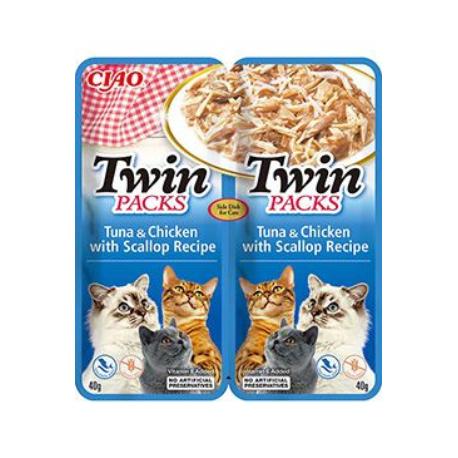 Churu Cat Twin Packs Tuna&Chick & Scallop in Broth 80g