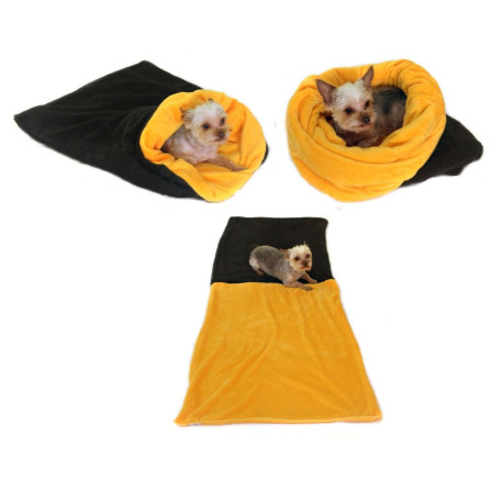 Marysa pelíšek 3v1 pro psy, tmavě šedý/žlutý, velikost XL