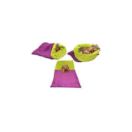 Marysa pelíšek 3v1 pro psy, fialový/světlé zelený, velikost XL