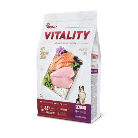 Akinu VITALITY Kuřecí & Rybí granule pes senior 3kg