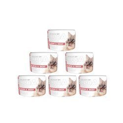 Delikan Konzerva SUPRA Cat Losos a Hovězí 6x200g