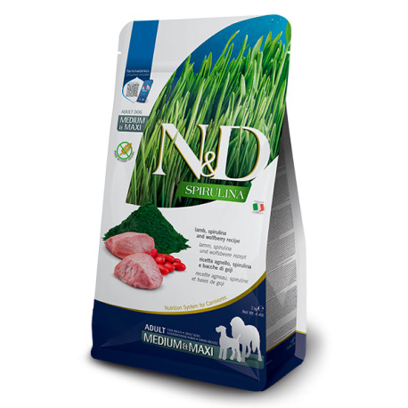 N&D SPIRULINA DOG Adult M/L Lamb & Wolfberry 7kg