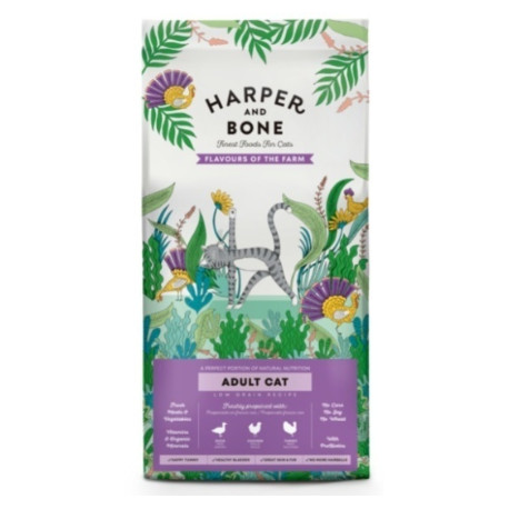 Harper and Bone Cat Adult granule příchutě farmy 5kg