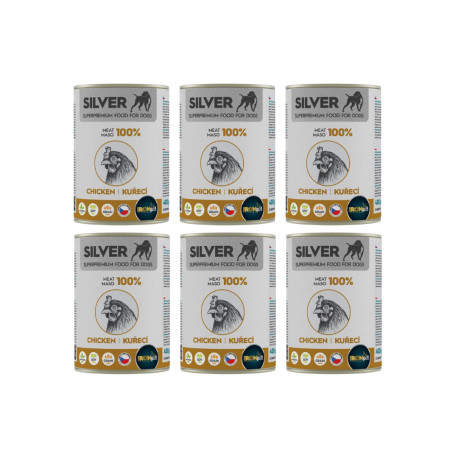 IRONpet Silver Dog Kuřecí 100% masa, konzerva 6x400g