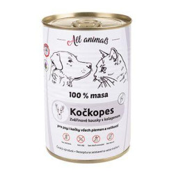 All Animals kočkopes Zvěřinové kousky s kolagenem 400g
