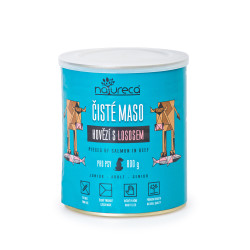 Natureca Dog Hovězí s lososem konz. 800g