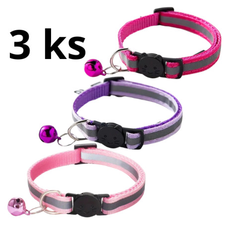 Sada rozlišovacích obojků štěně/kotě 3ks reflex růžová