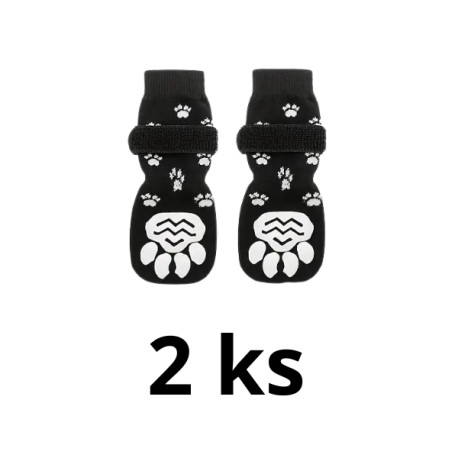 Ochranné ponožky pro psa protiskluz L černé