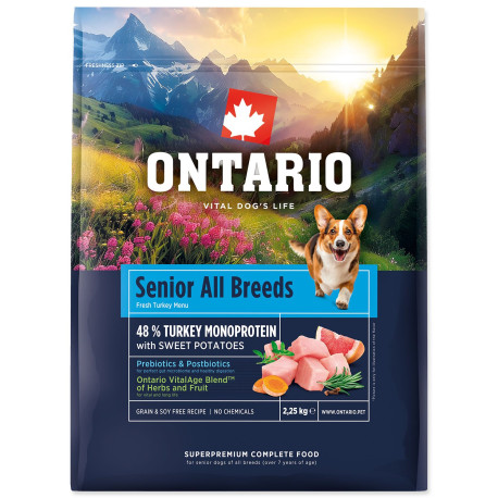 Ontario Senior All B. Monoprotein Turkey&Sw.Pot 2,25kg