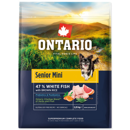 Ontario Senior Mini Fish & Brown Rice 2,25kg