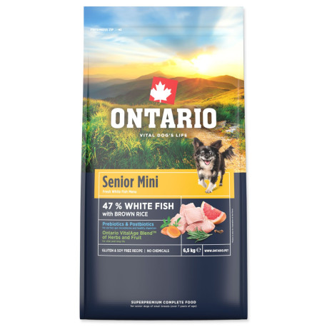 Ontario Senior Mini Fish & Brown Rice 6,5kg