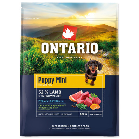 Ontario Puppy Mini Lamb & Brown Rice 2,25kg