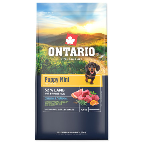 Ontario Puppy Mini Lamb & Brown Rice 6,5kg