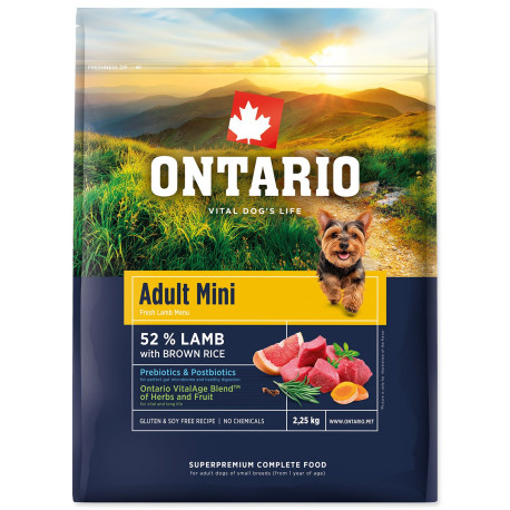 Ontario Adult Mini Lamb & Brown Rice 2,25kg
