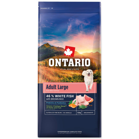 Ontario Adult Large Fish & Brown Rice 12kg