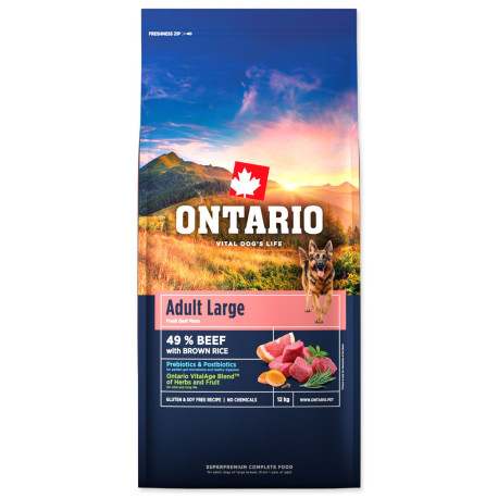 Ontario Adult Large Beef & Brown Rice 12kg