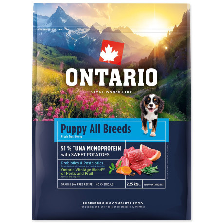 Ontario Puppy&Junior All B Monop. Tuna&Sw.Pot. 2,25kg
