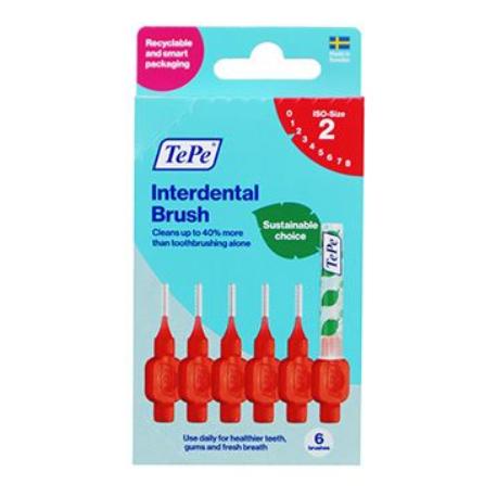 Zub.kartáček TePe 0,5mm mezizubní červený 6ks