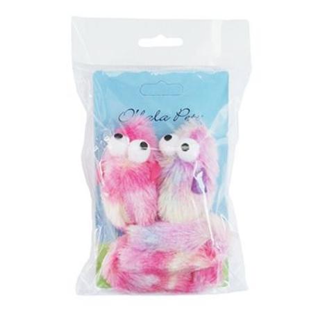 Hračka s šantou kočka Myš 33cm plyš mix barev 2ks